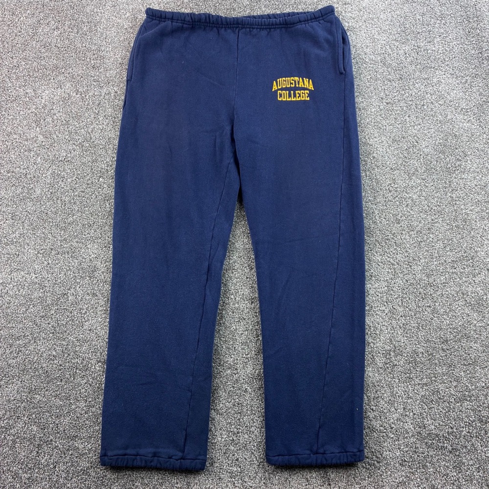 Vintage 80s Champion Sweatpants Mens XL Navy Cotton Augustana College USA Made